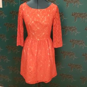 FCUK orange lace party dress
